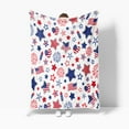 thumbnail image 3 of July 4th Party Throw Blanket Blue Blanket Flannel Bed Blanket American USA Flag Day Theme Blue Red Stars Lightweight Throw Blanket for Couch Sofa-Independence Day Collection, 3 of 6