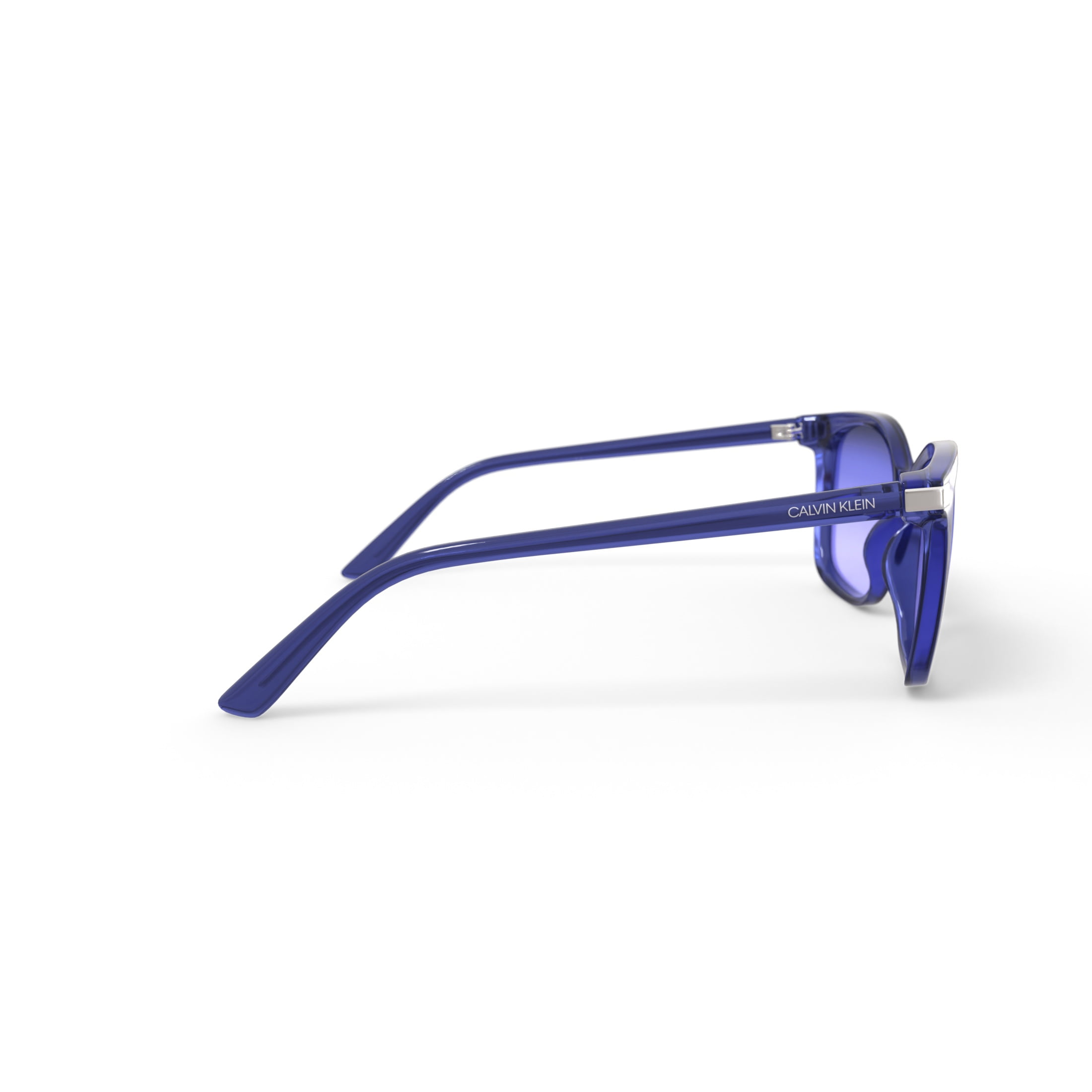 Calvin Klein Women's Rx'able Fashion Sunglasses, CK19527SG, Crystal Blue, 54-19-140, with Case