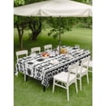 thumbnail image 4 of Outdoor Tablecloths with Umbrella Hole & Zipper, Black White Boho Rectangle Tablecloth 60x120 Inch, Vintage Abstract Art Ethnic Tribe Waterproof Table Cloth, Patio/Pool/Picnic Table Covers, 4 of 8
