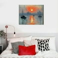 thumbnail image 4 of Nawypu Framed Art Impression Sunrise Canvas Prints of Claude Monet Famous Paintings Reproduction Seascape Artwork Pictures on Canvas Wall Art for Home Decorations Black, 4 of 4