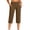 Brown-capri pants for women, variant on YanHoo Yoga Capris for Women Elastic Waist Pull On Stretchy Capri Pants Casual Comfy Cropped Trousers with Pockets