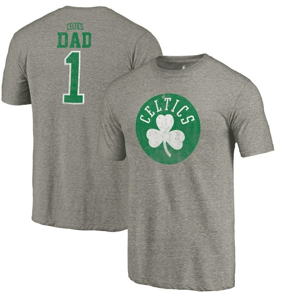Men's Gray Boston Celtics Greatest Dad Tri-Blend T-Shirt