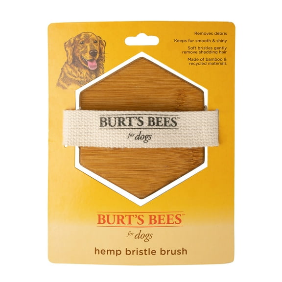 Burt's Bees For Pets Dog Palm Brush with Hemp Bristles Ergonomic Handle Bamboo