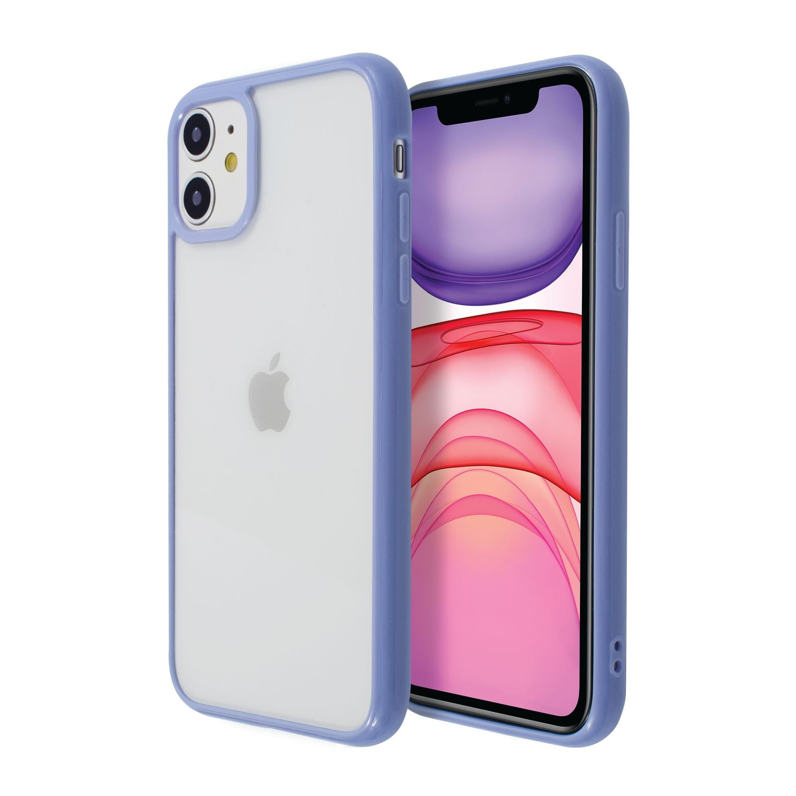 Crystal Clear Case For Iphone 11 6 1 Inch Color Raised Edge Ultra Thin Slim Shell Protective Cover Purple Bumper By Insten Walmart Com