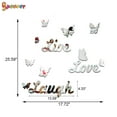 thumbnail image 3 of Spencer Live Love Laugh Quote & Butterflies Combination 3D Mirror Wall Sticker Home Decoration "Silver", 3 of 9