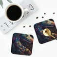 thumbnail image 5 of Pofeuu Colorful Patterned Snake Print Leather Coasters Set of 6, Round Cups Mugs Mat Pad for Home Kitchen Heat Resistant Drink Coasters,Square, 5 of 7
