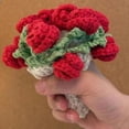 thumbnail image 3 of Crochet Flower Blanket Coasters, Handmade Vintage Crochet Flower Bouquet-Material Pack, Rose Bouquet Coaster, Coasters for Home Desk Tabletop (Purple Rose Bouquet Coaster, 3 of 7