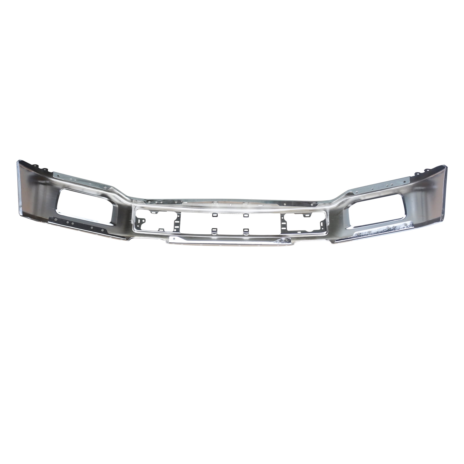 NINTE Front Bumper for 2018 2019 2020 Ford F150 Pickup with Fog Lights Hole Silver Chrome