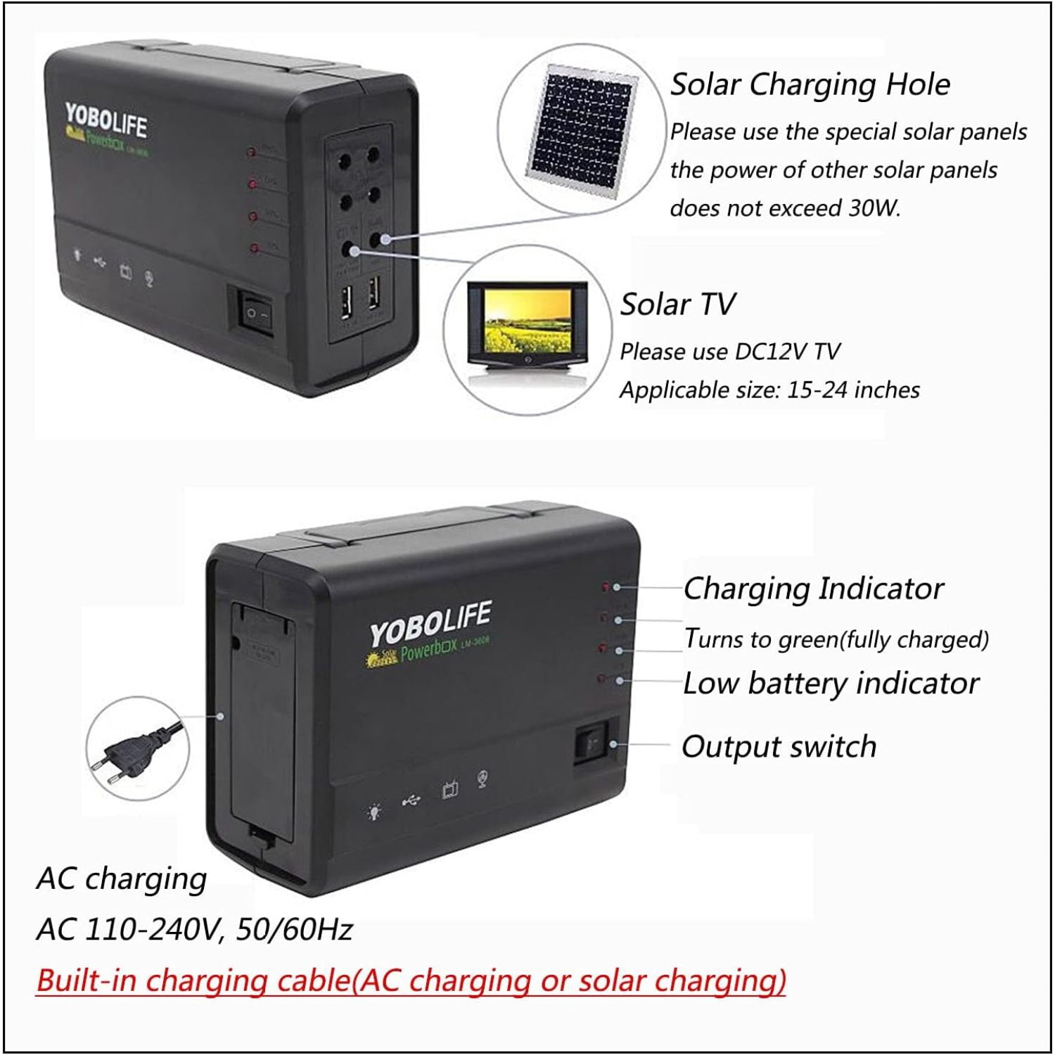 Bilot Solar Generator, Portable Power Station, w/Solar Panel Outdoor Supply for Camping/CPAP/Emergency Battery Backup