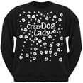 thumbnail image 1 of Crazy Dog Lady Empreintes de Pattes Chandail en Molleton Col Rond Noir Adulte, 1 of 1