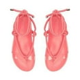 thumbnail image 2 of Schutz Siena Sport Pink Faux Leather Vinyl Strap Ankle Lace Up Low Heel Sandals (PINK, 6), 2 of 2