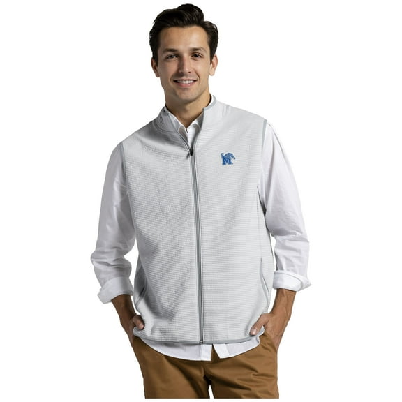 Men's League Collegiate Wear  Gray Memphis Tigers Summit Full-Zip Vest