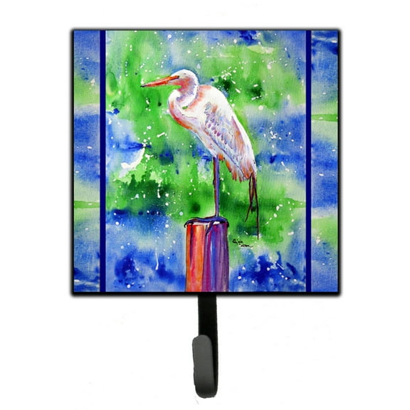 Carolines Treasures 8358SH4 Egret Leash or Key Holder Single Hook multicolor