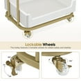 thumbnail image 2 of BarberPub Utility Cart with Storage Drawer and 3 Shelves, Trolley with Lockable Wheels, 2 of 8