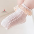 thumbnail image 6 of Caqnni Unisex Kids Toddler Slippers Socks Slippers with Non-slip Rubber Sole Summer Ruffle Dress Socks Ruffle Lace Socks ,XL, 6 of 6