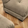 thumbnail image 6 of Oversized Modern Camel Velvet 2-Seater Sofa with Ottoman - Exquisite Stylish Design for Reading Room, Loft, and Bedroom, 6 of 8