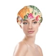 thumbnail image 3 of Kdxio Succulent And Cactus Print Shower Cap for Women,Elastic and Reusable,Double Waterproof Layers Bathing Hat, 3 of 9