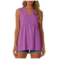 thumbnail image 4 of enyan Womens Loose Fit Casual Flowy Tank Tops Square Neck Trendy Sleeveless Summer Tops Clothes Spring Outfits 2026 Sleeveless Tops for Women,Purple,S, 4 of 7