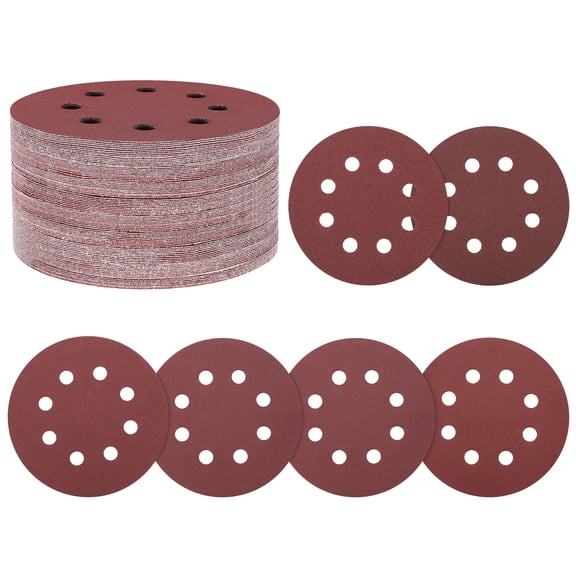 30 Pack Sanding Disc Kit 5 Inch 100/150/180/240/320/400 Grit 8 Hole Hook and Loop Random Orbital Sandpaper for Drywall Sander Wood Metal