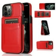 thumbnail image 4 of iPhone 13 Pro Case, Leather Wallet Case iPhone 13 Pro, PU Leather Case, Built in Stand Wallet Credit Card Holder Case 5 Card Slot Case For Apple iPhone 13 Pro, Red, 4 of 10