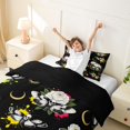 thumbnail image 4 of Homewish Halloween Death Moth Twin Duvet Cover, Celestial Peony Floral Twin Bedding, Black White Multicolor, Black Reversible 2pcs, 1 Duvet Cover and 1 Pillowcase, 4 of 7
