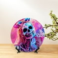 thumbnail image 4 of Honeii Neon Skull With Milkshake Print Elegant Bone China Decorative Plate, Porcelain Plate,Art Crafts,Ceramic Ornaments for Home Office Wall Decor-7in, 4 of 4