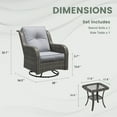 thumbnail image 7 of Vicllax 3 Pieces Patio Furniture Set 2-Seat Wicker Outdoor Conversation Set with Coffee Table Gray, 7 of 7