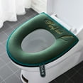 thumbnail image 6 of Walbest Soft Cushion Toilet Seat Cover Washable, Flannel Breathable Embroidery Soft Warm Toilet Seat Pad for Home Bathroom, Zipper Design, size 18.7" x 14.76", 6 of 7