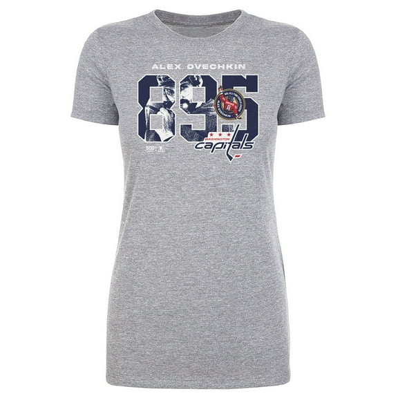 Women's 500 Level Alexander Ovechkin Heather Gray Washington Capitals NHL All-Time Leading Goal Scorer Overlay T-Shirt
