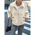 thumbnail image 6 of Leather Jacket Women Faux Suede Fall Fashion Coats Winter Outfits Clothes Tops Cream White M, 6 of 8