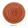thumbnail image 2 of Uxcell 4 piezas de manteles trenzados redondos de 4" para mesas de comedor, manteles redondos antideslizantes, lavables, con aislamiento térmico, manteles tejidos, naranja, 2 of 7