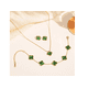 thumbnail image 2 of Conjunto Joyas Trébol Elegante Collar Pendientes Pulsera Xtellar verde, 2 of 4
