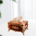 thumbnail image 1 of Soporte de Caja de pañuelos perfecl acrílico Caja de cubierta de tejido extraíble 18x12x9cm rojo dorado, 1 of 8