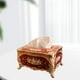 thumbnail image 3 of Dispensador de pañuelos acrílicos con cubierta para caja de pañuelos de estilo europeo de 2 piezas para restaurante Rojo y blanco, 3 of 9