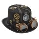 thumbnail image 5 of Sombrero de copa Steampunk, disfraz divertido con gafas, sombrero de fiesta, tocado para Negro, 5 of 9