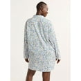 thumbnail image 5 of Joyspun Women’s Woven Long Sleeve Button Front Sleepshirt, Sizes XS-3X, 5 of 5
