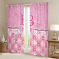 thumbnail image 2 of Manfei Personalized Initial B Black Out Curtains,Dreamy Pprincess Curtains Pack of 2 (42x63 Each),Bow Tie Butterfly Bedroom Curtains,Bling Glitter Room Decor, 2 of 6