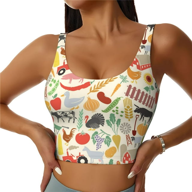 Balery Farm Sujetadores deportivos con espalda cruzada para mujer, acolchados, sin costuras, de alto impacto, ideales para yoga, gimnasio, entrenamiento y fitness.-Small