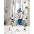 thumbnail image 6 of Sheer Curtains 84 Inches Long, Navy Blue Spring Floral Semi Sheer Curtains Light Filtering Window Treatment, Elegant Pastoral Flowers Watercolor Privacy Voile Drapes for Living Room 52x84 Inch, 6 of 7