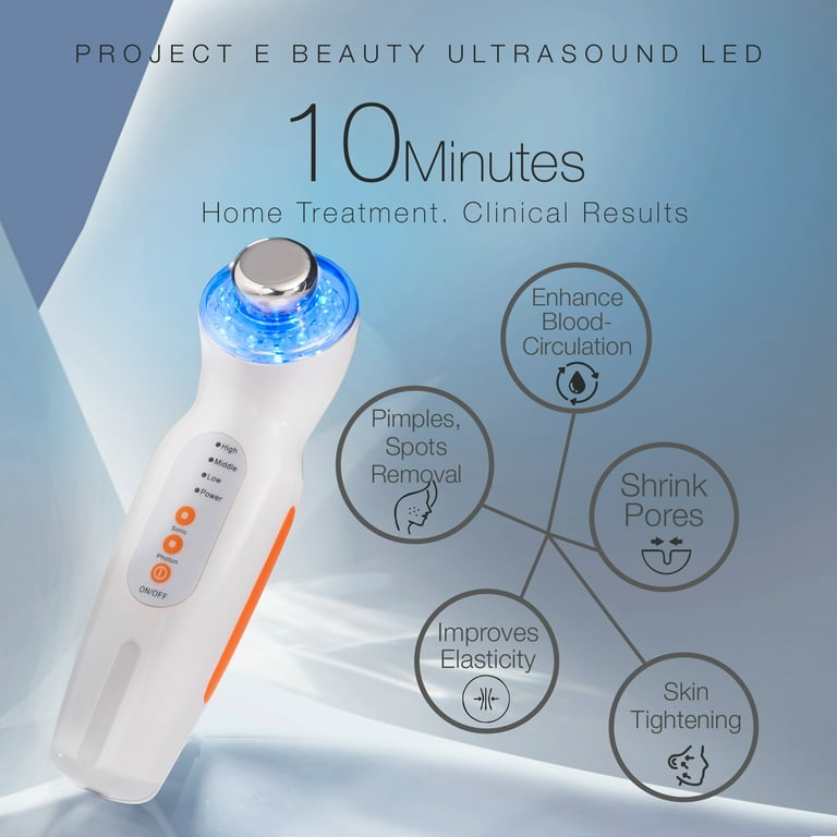Project E Beauty Facial Device, SkinSonic LED Ultrasonic Wand