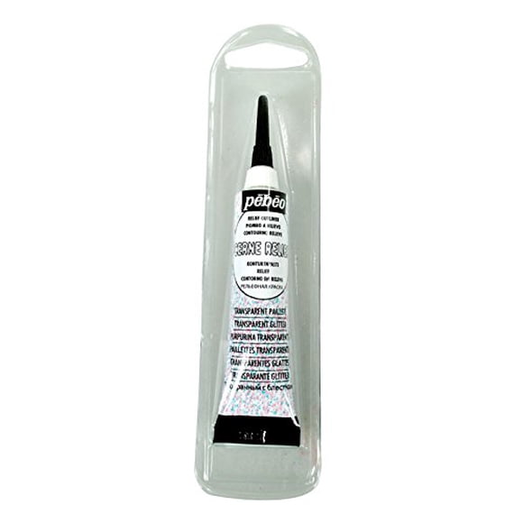PEBEO Vitrail Peinture pour Verre 775120 Pâte Konturen Tube de 20 ml Emballage Blister Transparent avec Paillettes