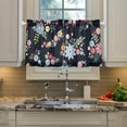 thumbnail image 5 of Floral Kitchen Curtains 2 Panels UV Protected Tier Curtains, Half Window Curtains Kitchen Tiers for Guest Room Bathroom Sink Laundry Room Basement,24 x 27 Inch, 5 of 7