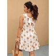 thumbnail image 4 of Plus Size Women Summer Casual Printed Short Camisole Dress Vacation Brown Sundress Floral Mini Dress, 4 of 10