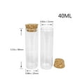thumbnail image 2 of 25x80x21mm 40ml Test Tube Glass Bottle Cute Clear Glass Bottle with Cork for Wedding Holiday Decoration Coffee Shop Decoration 6pcs, 2 of 5