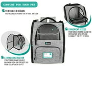 PetAmi Dog Backpack Carrier For Small Large Cat, Pet, Puppies, Ventilated Pet Hiking Backpack Travel Bag, Airline Approved Cat Backpack Carrier, Safety Back Support, Camping Biking Dog Bag, Grey