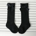 thumbnail image 3 of Baberdicy Socks Kids Bow Big High Socks Cotton Lace Kids Girls Soft Toddlers Knee Baby Long Socks Mens Socks Black, 3 of 3