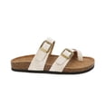 thumbnail image 4 of Women’s Cork Footbed Sandals – Double Buckle Slip-On with Toe Loop, Comfortable Summer Slide Sandals for Walking & Casual Wear, 4 of 5