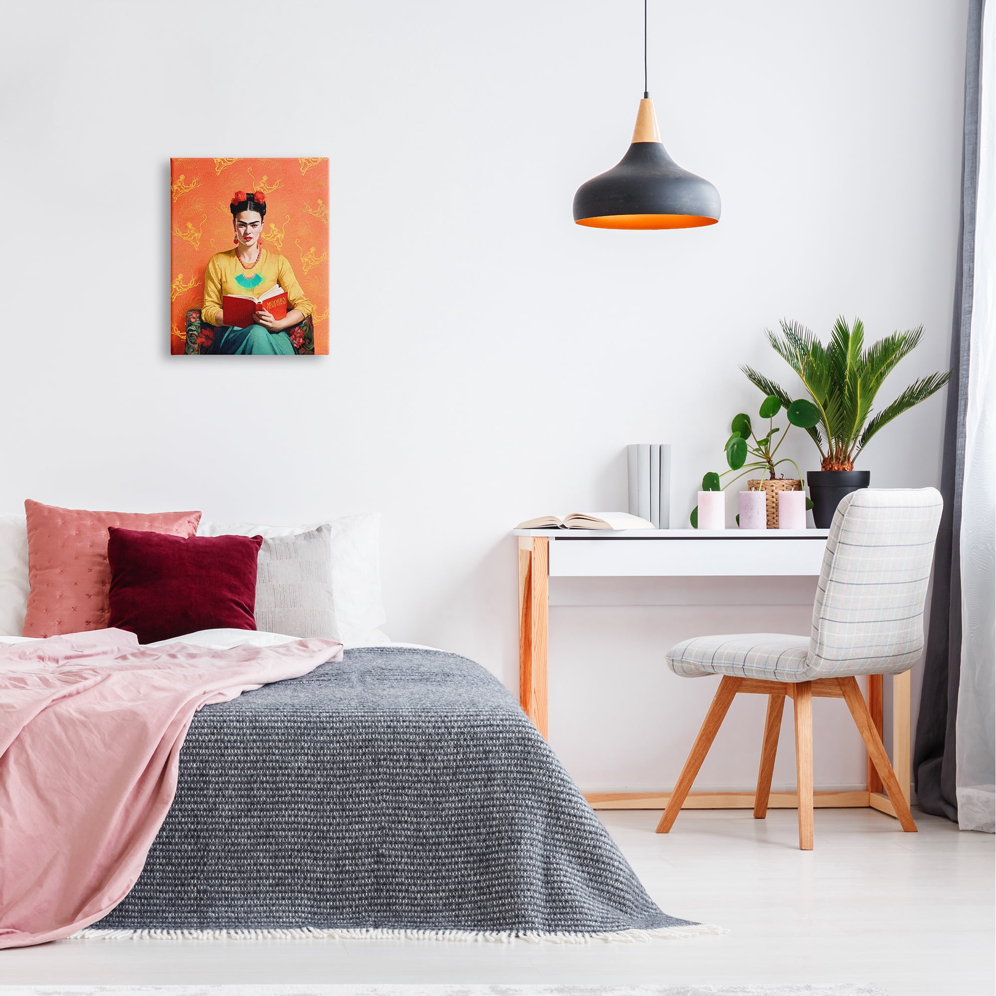 Stupell Industries Modern Frida Kahlo Literature & Flim Painting Gallery Wrapped Canvas Art Print Wall Art, 16 x 20