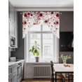 thumbnail image 3 of Red Flowers Swag Valances for Windows, Small Curtains Drapes, Spring Floral Elegant Pastoral Watercolor Kitchen Window Curtains Over Sink Window Treatment Valance for Bedroom/Bathroom 56"x36", 3 of 5
