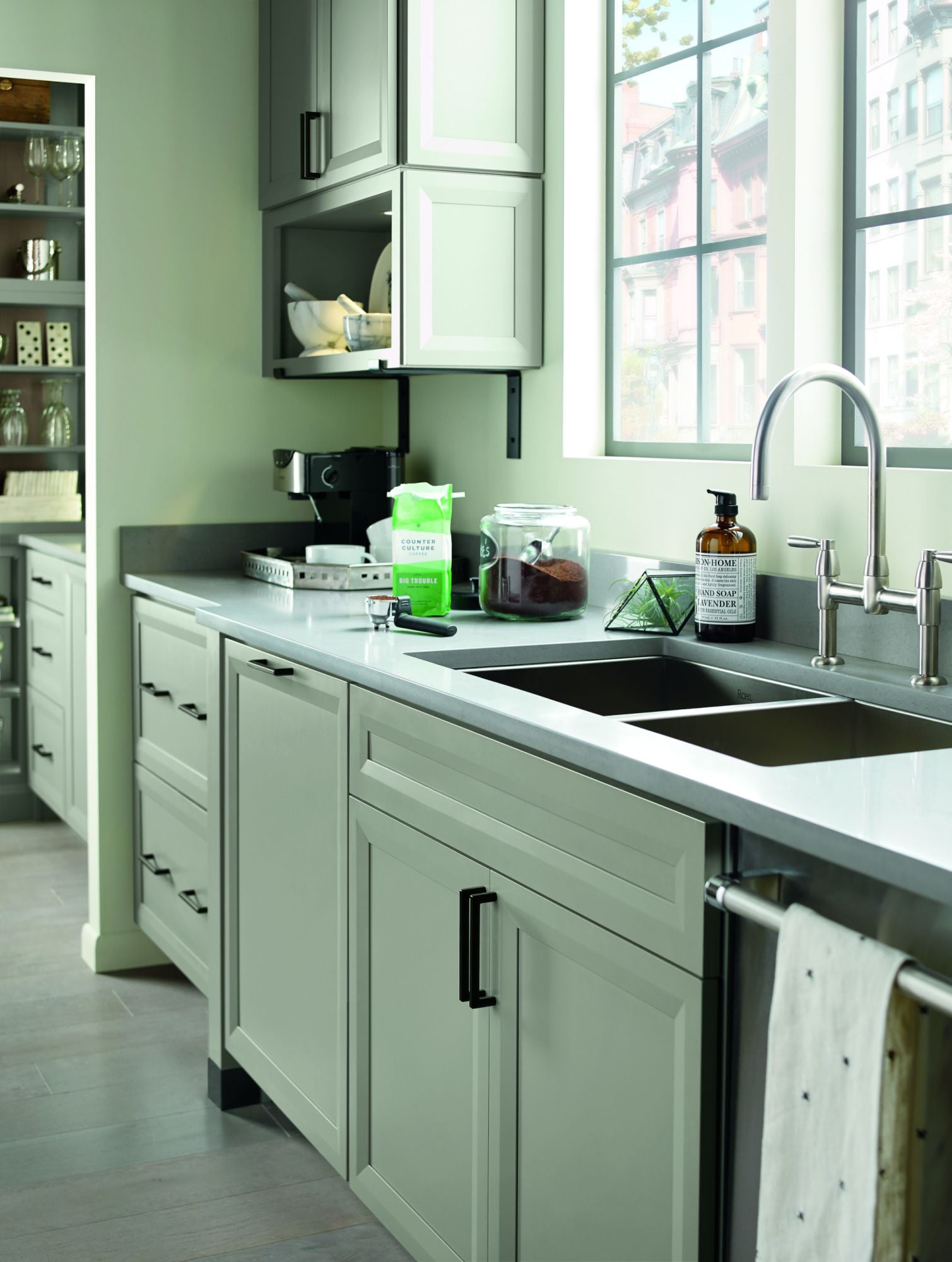 Perrin And Rowe U.4273Ls-2 Holborn 1.5 GPM Widespread Bridge Kitchen Faucet - Satin